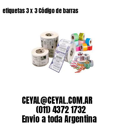etiquetas 3 x 3 Código de barras