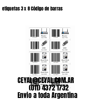etiquetas 3 x 8 Código de barras
