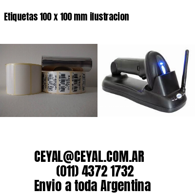 Etiquetas 100 x 100 mm ilustracion