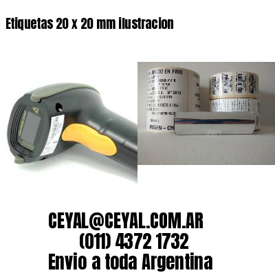 Etiquetas 20 x 20 mm ilustracion