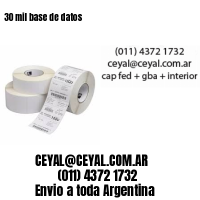 30 mil base de datos