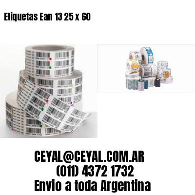 Etiquetas Ean 13 25 x 60