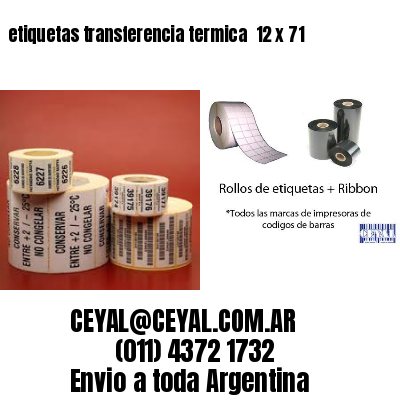 etiquetas transferencia termica  12 x 71