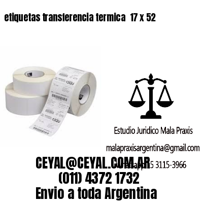 etiquetas transferencia termica  17 x 52
