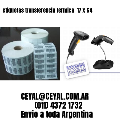 etiquetas transferencia termica  17 x 64