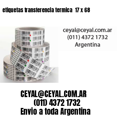 etiquetas transferencia termica  17 x 68