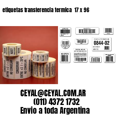 etiquetas transferencia termica  17 x 96