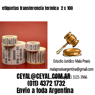 etiquetas transferencia termica  2 x 100