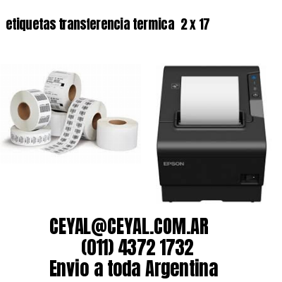 etiquetas transferencia termica  2 x 17