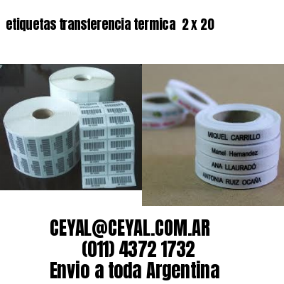 etiquetas transferencia termica  2 x 20
