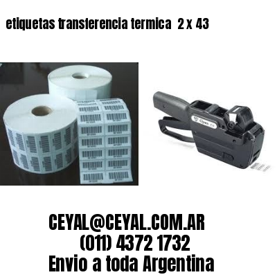 etiquetas transferencia termica  2 x 43