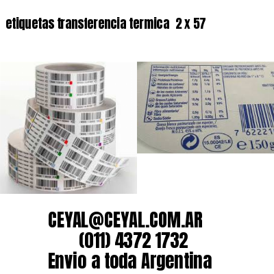 etiquetas transferencia termica  2 x 57