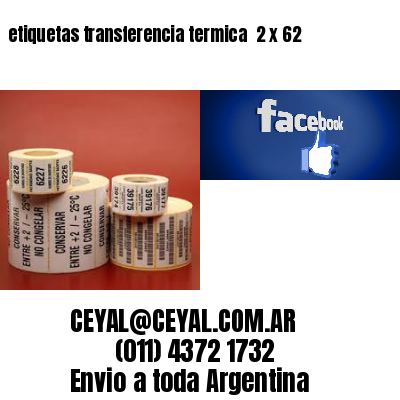 etiquetas transferencia termica  2 x 62