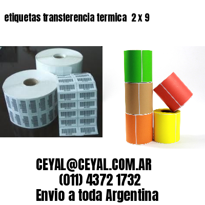 etiquetas transferencia termica  2 x 9