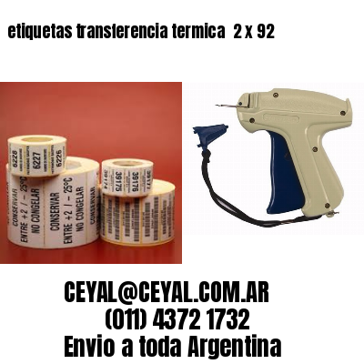 etiquetas transferencia termica  2 x 92
