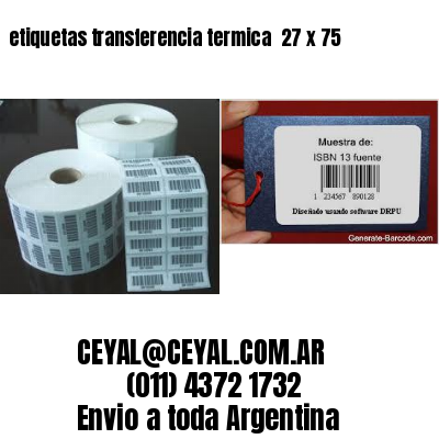 etiquetas transferencia termica  27 x 75