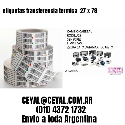 etiquetas transferencia termica  27 x 78