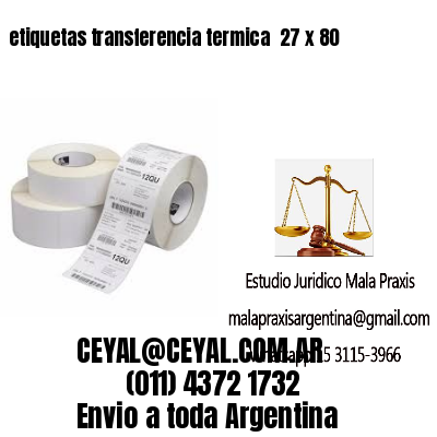 etiquetas transferencia termica  27 x 80