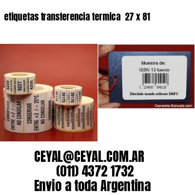 etiquetas transferencia termica  27 x 81