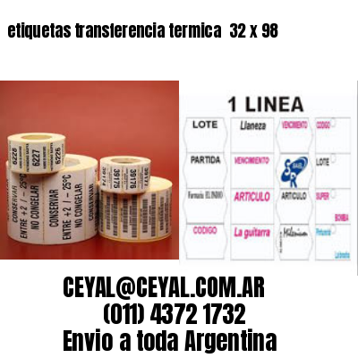etiquetas transferencia termica  32 x 98