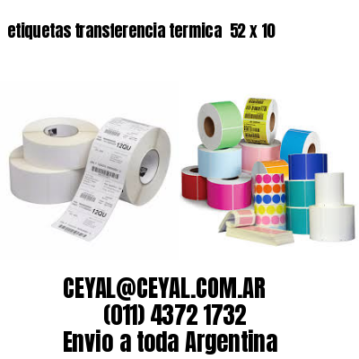 etiquetas transferencia termica  52 x 10
