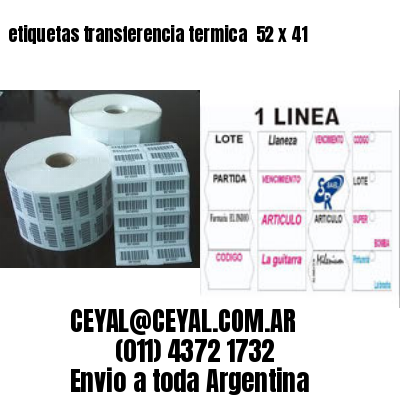 etiquetas transferencia termica  52 x 41