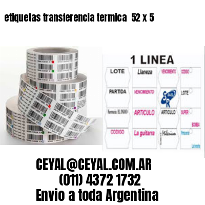 etiquetas transferencia termica  52 x 5
