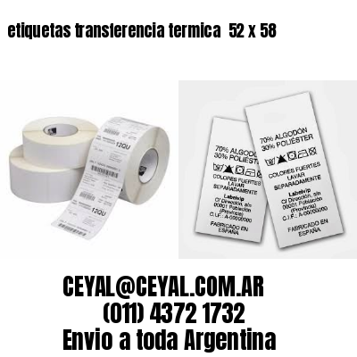 etiquetas transferencia termica  52 x 58