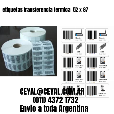 etiquetas transferencia termica  52 x 87