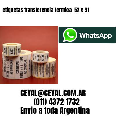 etiquetas transferencia termica  52 x 91