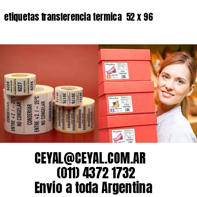 etiquetas transferencia termica  52 x 96