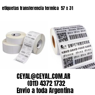 etiquetas transferencia termica  57 x 31
