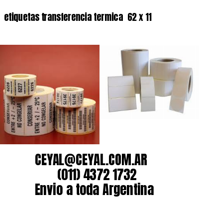 etiquetas transferencia termica  62 x 11