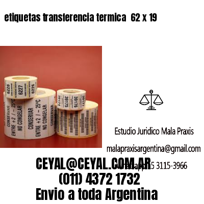 etiquetas transferencia termica  62 x 19