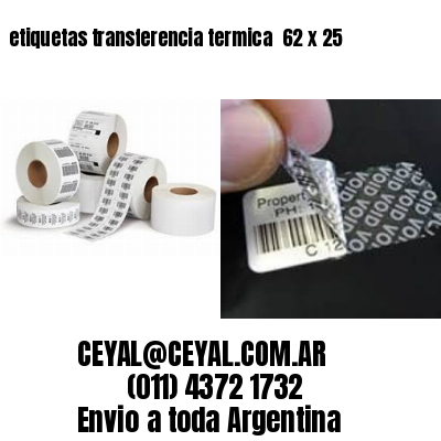 etiquetas transferencia termica  62 x 25