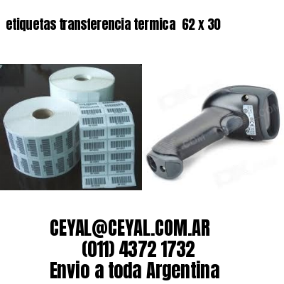 etiquetas transferencia termica  62 x 30