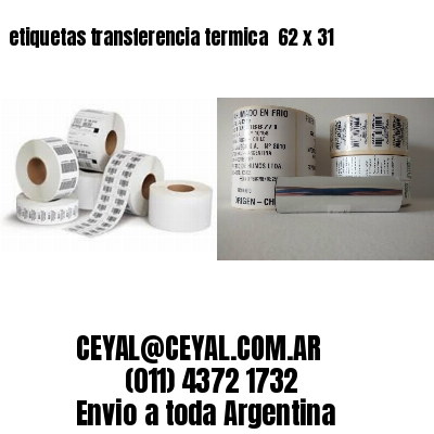 etiquetas transferencia termica  62 x 31