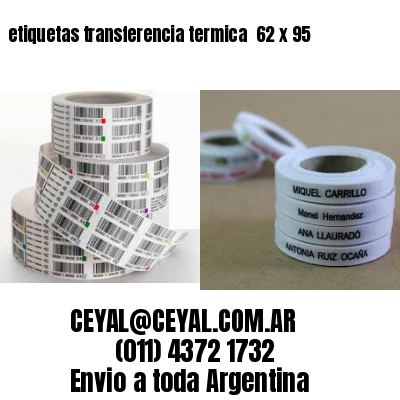 etiquetas transferencia termica  62 x 95