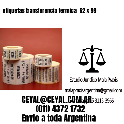 etiquetas transferencia termica  62 x 99