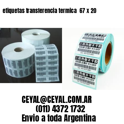 etiquetas transferencia termica  67 x 20