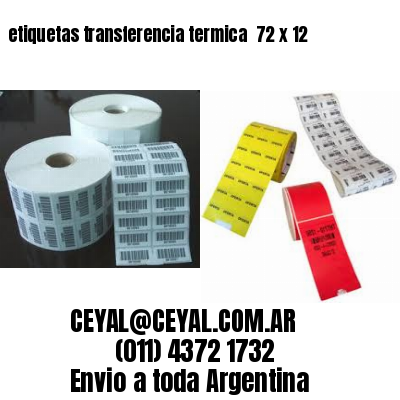etiquetas transferencia termica  72 x 12