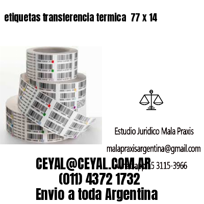 etiquetas transferencia termica  77 x 14