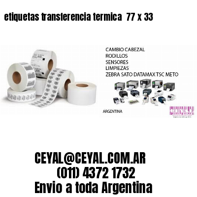 etiquetas transferencia termica  77 x 33