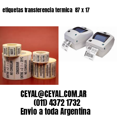etiquetas transferencia termica  87 x 17