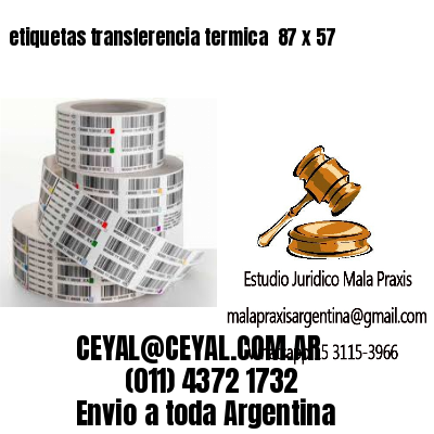 etiquetas transferencia termica  87 x 57