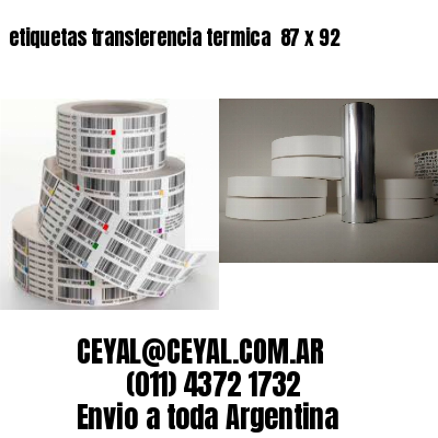 etiquetas transferencia termica  87 x 92