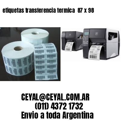 etiquetas transferencia termica  87 x 98