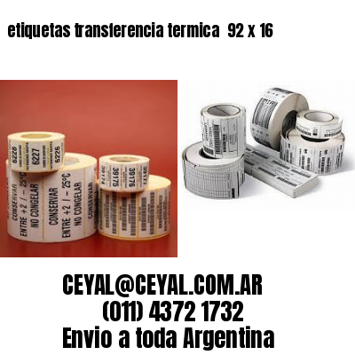 etiquetas transferencia termica  92 x 16