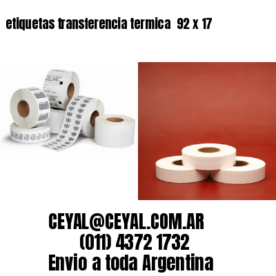 etiquetas transferencia termica  92 x 17