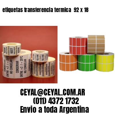 etiquetas transferencia termica  92 x 18